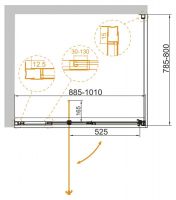 Душевой уголок без поддона Cezares хромированный 130х90 см схема 2