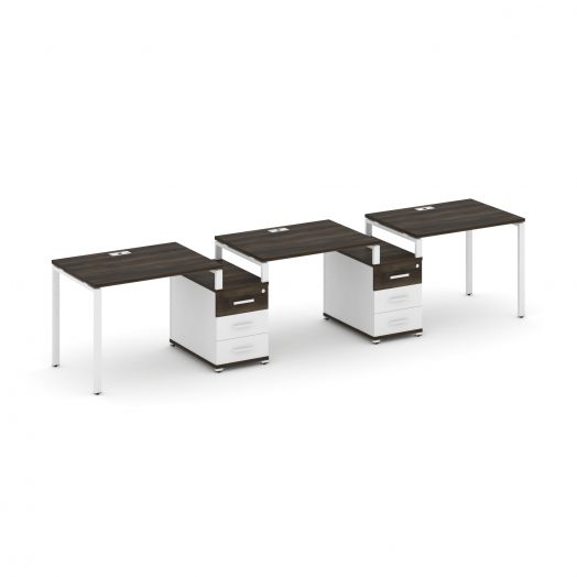 Concept Рабочая станция 3 места с 2 опорными тумбами CN.ORS-325   3564х720х750