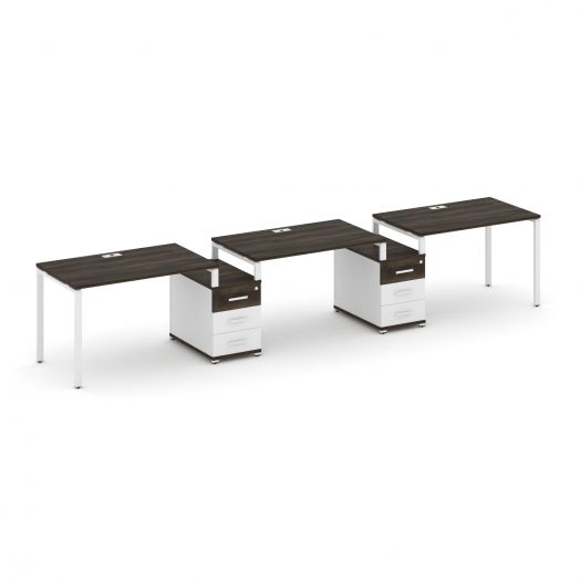 Concept Рабочая станция 3 места с 2 опорными тумбами CN.ORS-326   4164х720х750