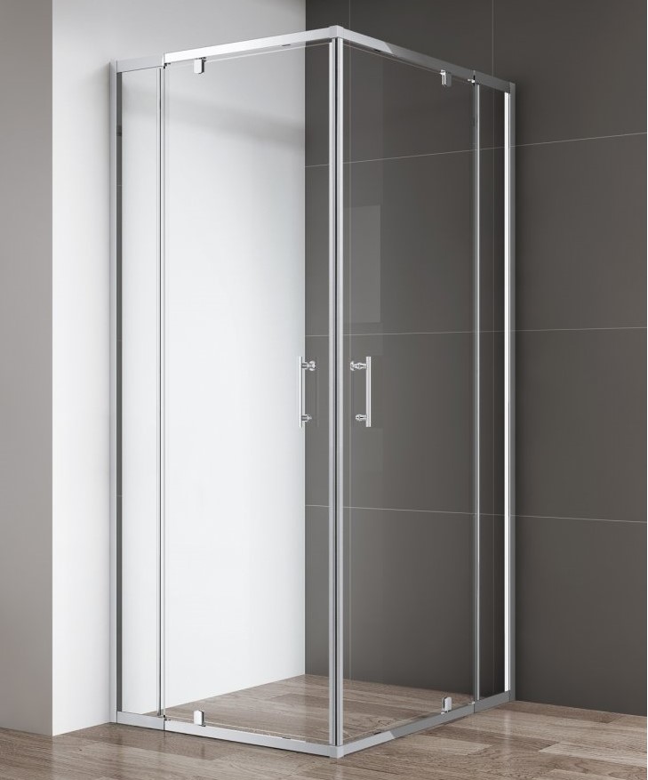 Изображение Кабина душевая со сливом в полу без поддона Cezares Variante-A/AH-2 хром, стекло прозрачное 80х80 см