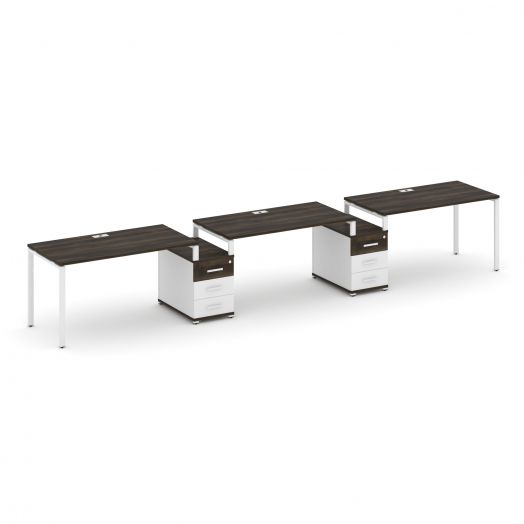 Concept Рабочая станция 3 места с 2 опорными тумбами CN.ORS-327   3764х720х750