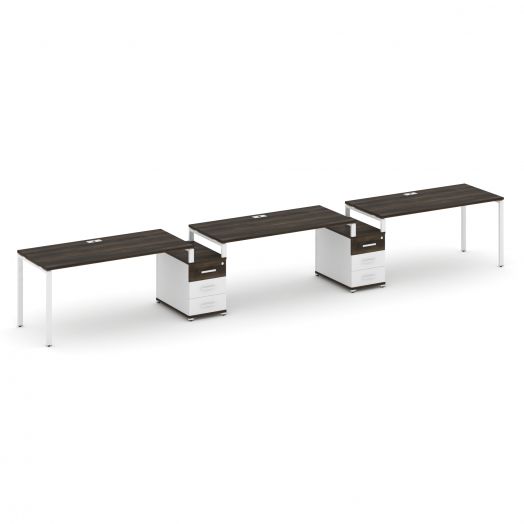 Concept Рабочая станция 3 места с 2 опорными тумбами CN.ORS-328   5364х720х750