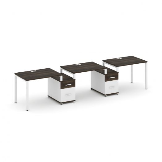 Concept Рабочая станция 3 места с 2 опорными тумбами CN.ORS-329   3564х720х750