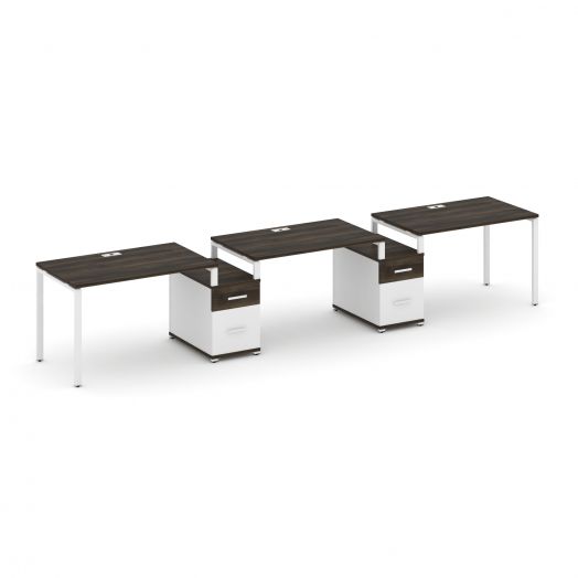 Concept Рабочая станция 3 места с 2 опорными тумбами CN.ORS-330   4164х720х750