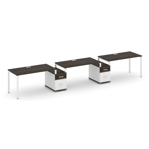 Concept Рабочая станция 3 места с 2 опорными тумбами CN.ORS-331   3764х720х750