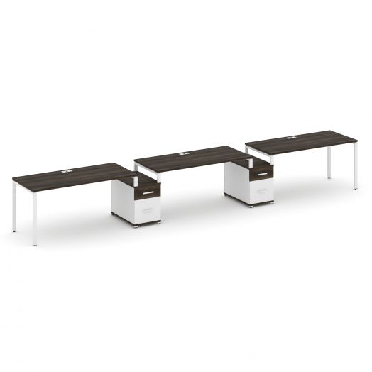 Concept Рабочая станция 3 места с 2 опорными тумбами CN.ORS-332   5364х720х750