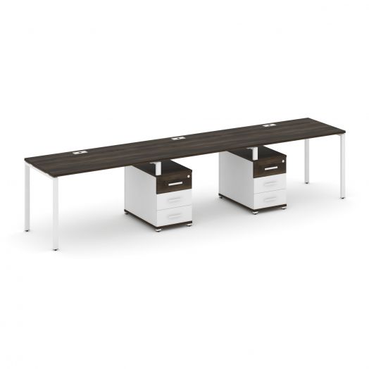 Concept Рабочая станция 3 места с 2 опорными тумбами CN.ORS-334   3540х720х750