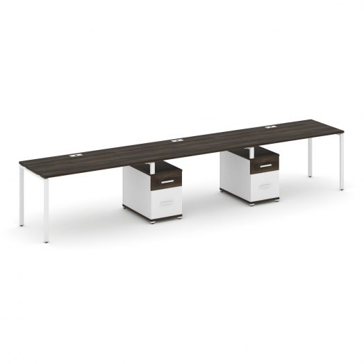 Concept Рабочая станция 3 места с 2 опорными тумбами CN.ORS-339   4140х720х750