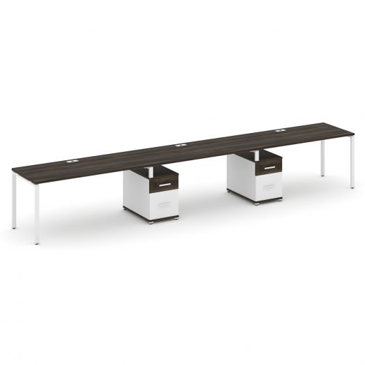 Concept Рабочая станция 3 места с 2 опорными тумбами CN.ORS-340   4740х720х750