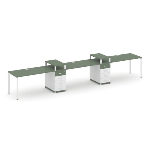 Concept Рабочая станция 3 места с 2 опорными тумбами CN.ORS-449   3780х720х917