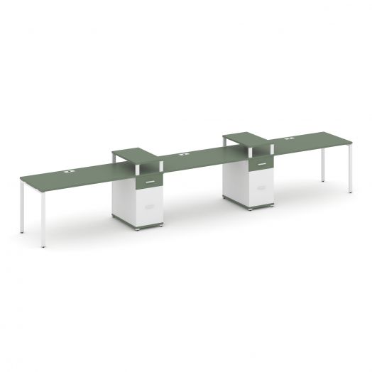 Concept Рабочая станция 3 места с 2 опорными тумбами CN.ORS-455   4580х720х917