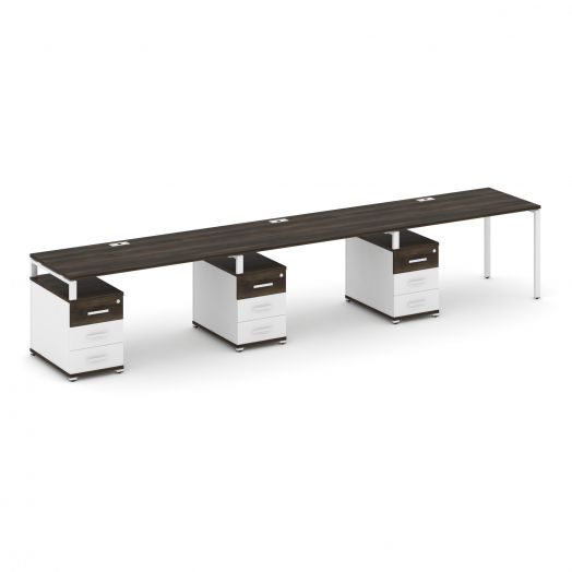 Concept Рабочая станция 3 места с 3 опорными тумбами CN.ORS-343   4140х720х750