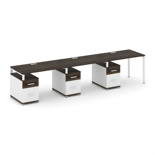 Concept Рабочая станция 3 места с 3 опорными тумбами CN.ORS-346   3540х720х750