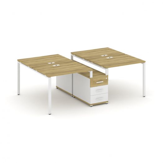 Concept Рабочая станция 4 места с двухсторонней опорной тумбой CN.DRS-309   2272х1480х750