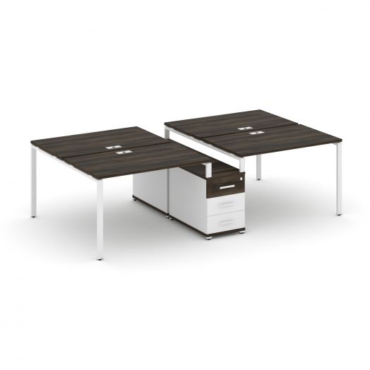 Concept Рабочая станция 4 места с двухсторонней опорной тумбой CN.DRS-310   2672х1480х750