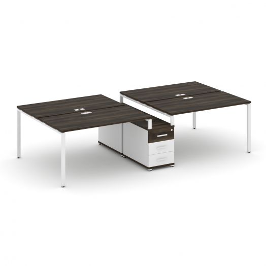 Concept Рабочая станция 4 места с двухсторонней опорной тумбой CN.DRS-311   2872х1480х750