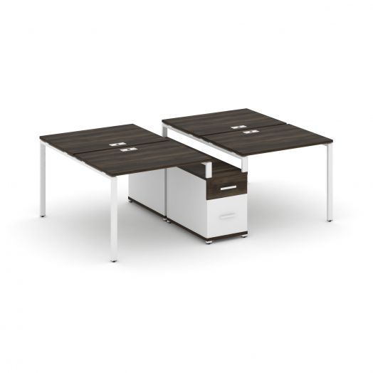 Concept Рабочая станция 4 места с двухсторонней опорной тумбой CN.DRS-313   2272х1480х750