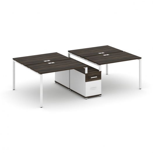 Concept Рабочая станция 4 места с двухсторонней опорной тумбой CN.DRS-314   2672х1480х750