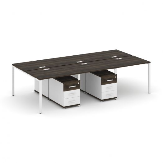 Concept Рабочая станция 6 мест с 2 двухсторонними опорными тумбами CN.DRS-341   2940х1480х750