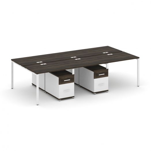 Concept Рабочая станция 6 мест с 2 двухсторонними опорными тумбами CN.DRS-345   2940х1480х750
