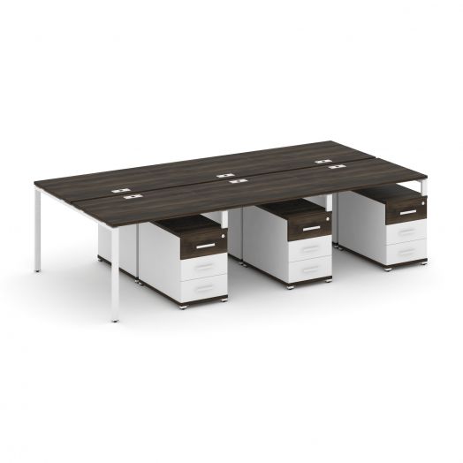 Concept Рабочая станция 6 мест с 3 двухсторонними опорными тумбами CN.DRS-349   2940х1480х750
