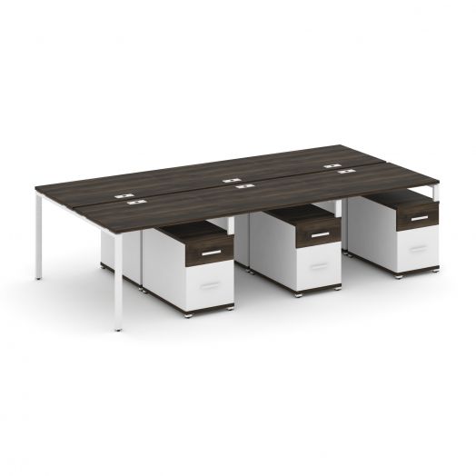 Concept Рабочая станция 6 мест с 3 двухсторонними опорными тумбами CN.DRS-353   2940х1480х750