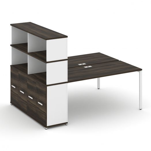 Concept Рабочая станция с опорным распаш. шкафом с надставкой выс. CN.DRS-232   2000х1480х1530