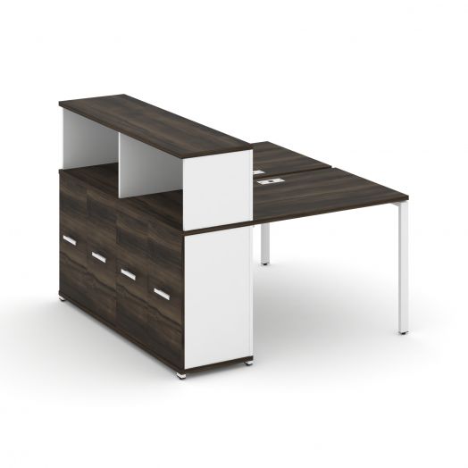 Concept Рабочая станция с опорным распаш. шкафом с надставкой низ. CN.DRS-225   1400х1480х1140