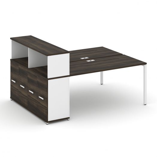 Concept Рабочая станция с опорным распаш. шкафом с надставкой низ. CN.DRS-228   2000х1480х1140