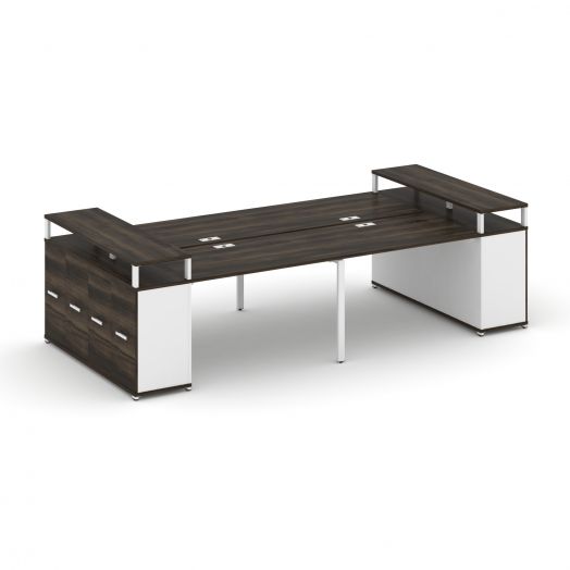 Concept Рабочая станция с опорными распаш. шкафами с верх. горизонтами CN.DRS-266   3200х1480х917