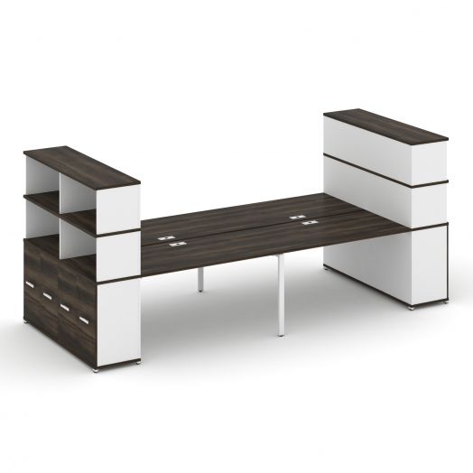 Concept Рабочая станция с опорными распаш. шкафами с надставкой выс. CN.DRS-275   3600х1480х1530