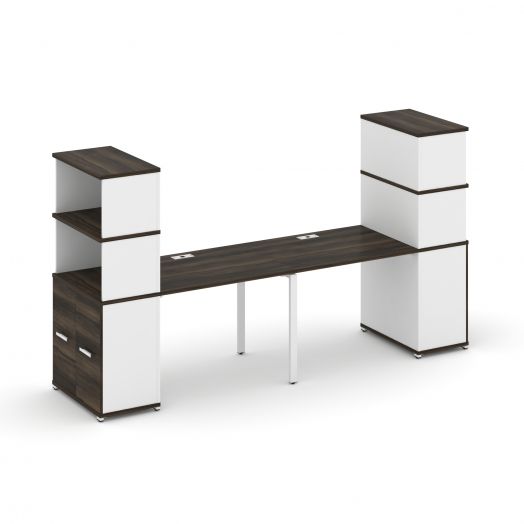 Concept Рабочая станция с опорными распаш. шкафами с надставкой выс. CN.ORS-229   2800х720х1530