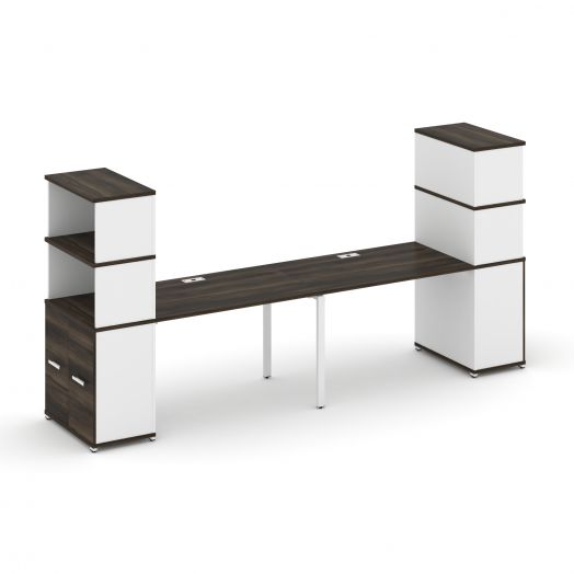 Concept Рабочая станция с опорными распаш. шкафами с надставкой выс. CN.ORS-230   3200х720х1530