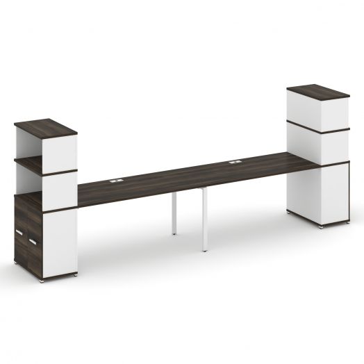 Concept Рабочая станция с опорными распаш. шкафами с надставкой выс. CN.ORS-232   4000х720х1530