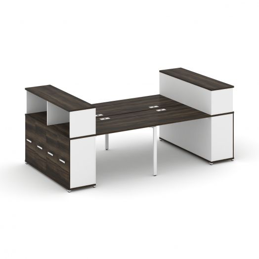 Concept Рабочая станция с опорными распаш. шкафами с надставкой низ. CN.DRS-269   2800х1480х1140