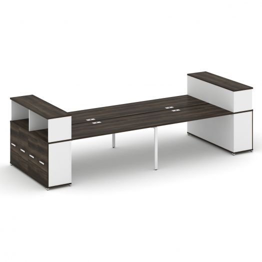 Concept Рабочая станция с опорными распаш. шкафами с надставкой низ. CN.DRS-272   4000х1480х1140