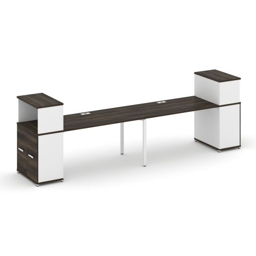 Concept Рабочая станция с опорными распаш. шкафами с надставкой низ. CN.ORS-227   3600х720х1140