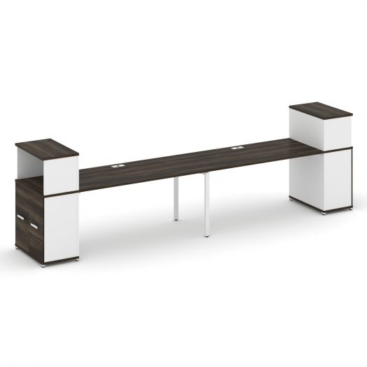 Concept Рабочая станция с опорными распаш. шкафами с надставкой низ. CN.ORS-228   4000х720х1140