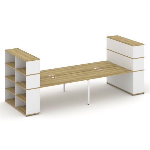 Concept Рабочая станция с опорными стеллажами с надставкой выс. CN.DRS-260  4000х1480х1530