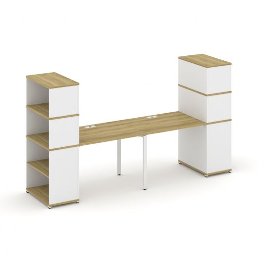 Concept Рабочая станция с опорными стеллажами с надставкой выс. CN.ORS-213  2800х720х1530