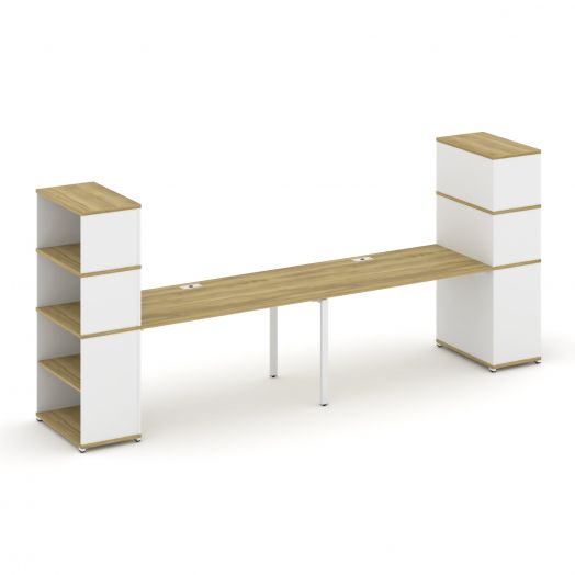 Concept Рабочая станция с опорными стеллажами с надставкой выс. CN.ORS-215  3600х720х1530