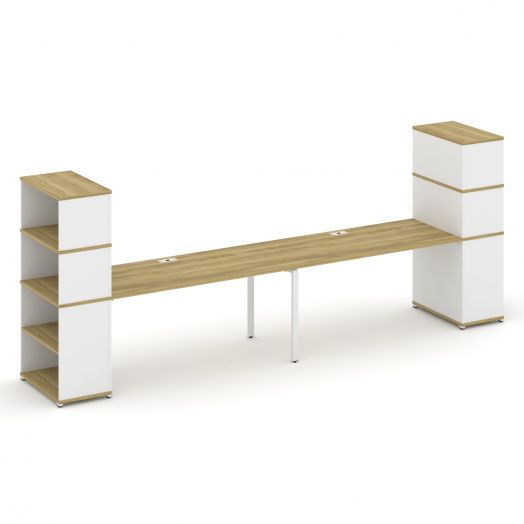 Concept Рабочая станция с опорными стеллажами с надставкой выс. CN.ORS-216  4000х720х1530
