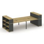 Concept Рабочая станция с опорными стеллажами с надставкой низ. CN.DRS-253  2800х1480х1140