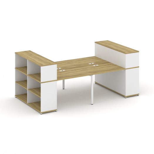 Concept Рабочая станция с опорными стеллажами с надставкой низ. CN.DRS-253  2800х1480х1140