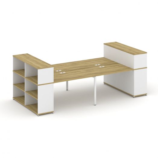 Concept Рабочая станция с опорными стеллажами с надставкой низ. CN.DRS-254  3200х1480х1140