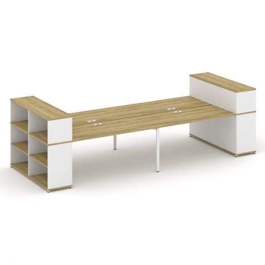 Concept Рабочая станция с опорными стеллажами с надставкой низ. CN.DRS-256  4000х1480х1140