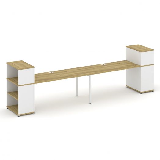 Concept Рабочая станция с опорными стеллажами с надставкой низ. CN.ORS-212  4000х720х1140