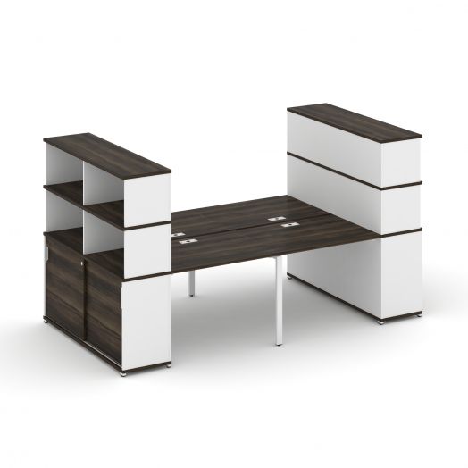 Concept Рабочая станция с опорными шкафами-купе с надставкой выс. CN.DRS-285   2800х1480х1530