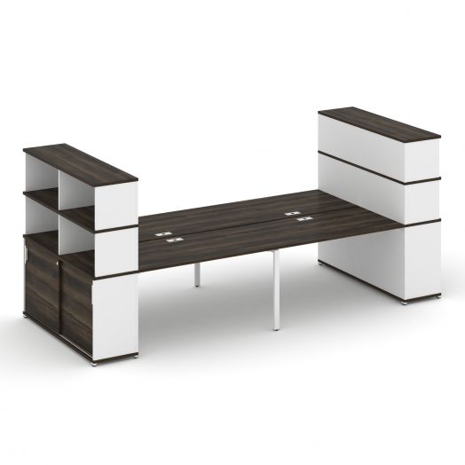 Concept Рабочая станция с опорными шкафами-купе с надставкой выс. CN.DRS-287   3600х1480х1530