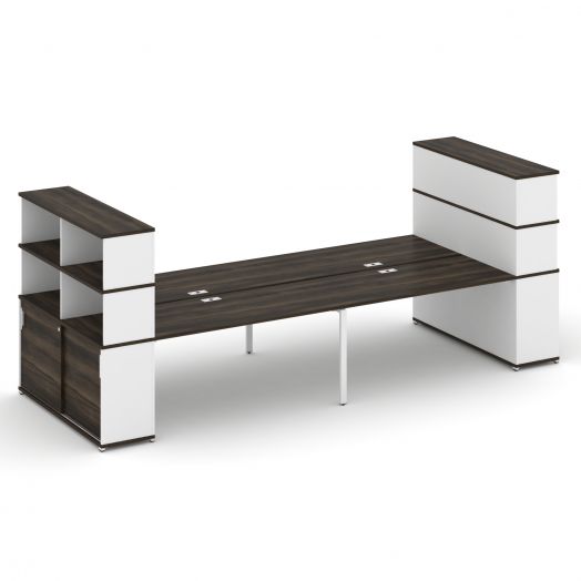 Concept Рабочая станция с опорными шкафами-купе с надставкой выс. CN.DRS-288   4000х1480х1530